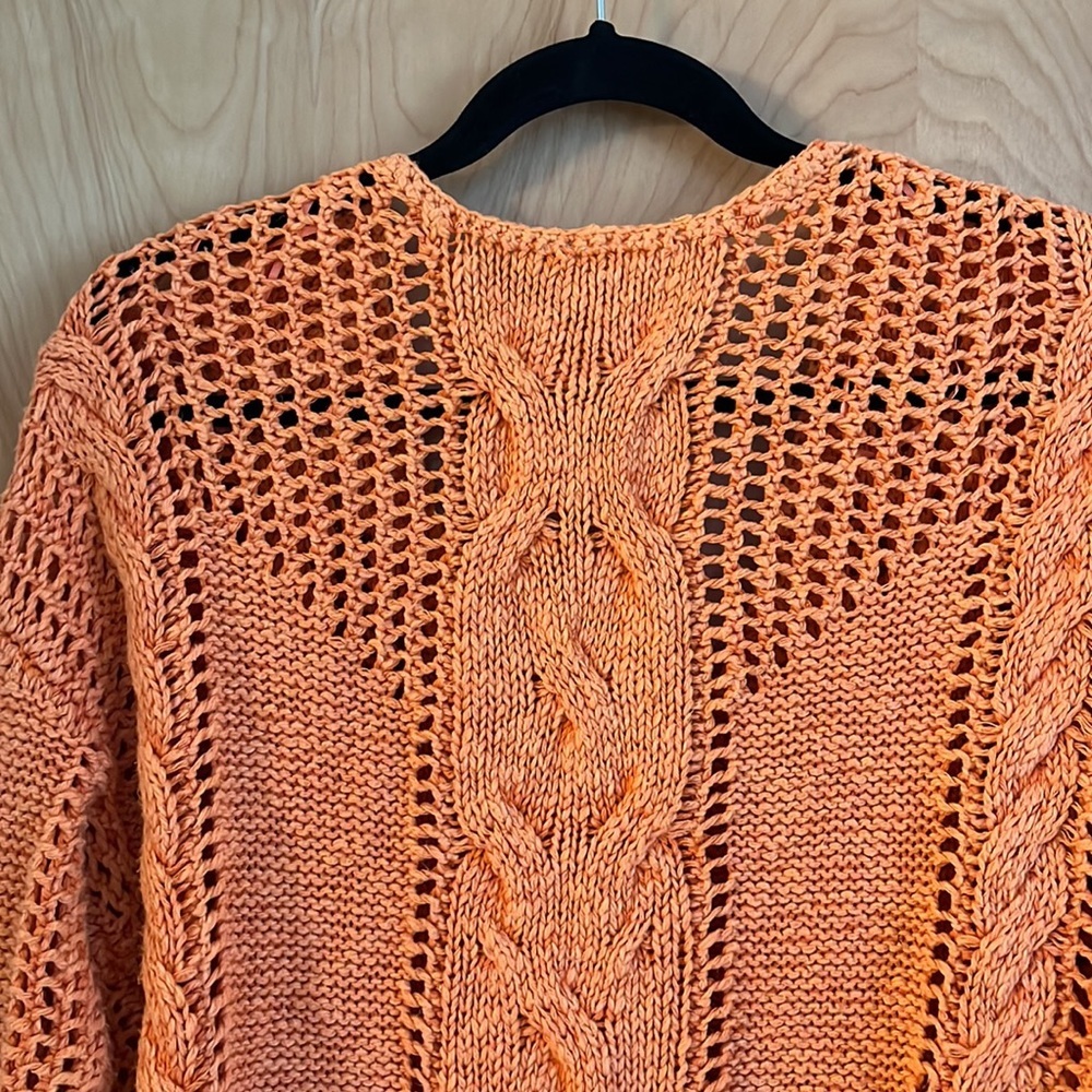 Anthropologie Orange V-Neck Sweater - Picture 5 of 8